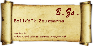 Bollók Zsuzsanna névjegykártya